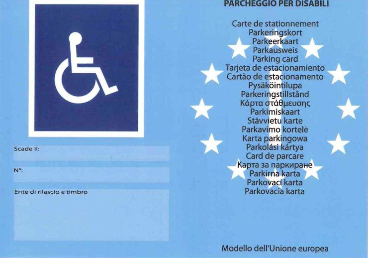 parcheggio non pagato disabili